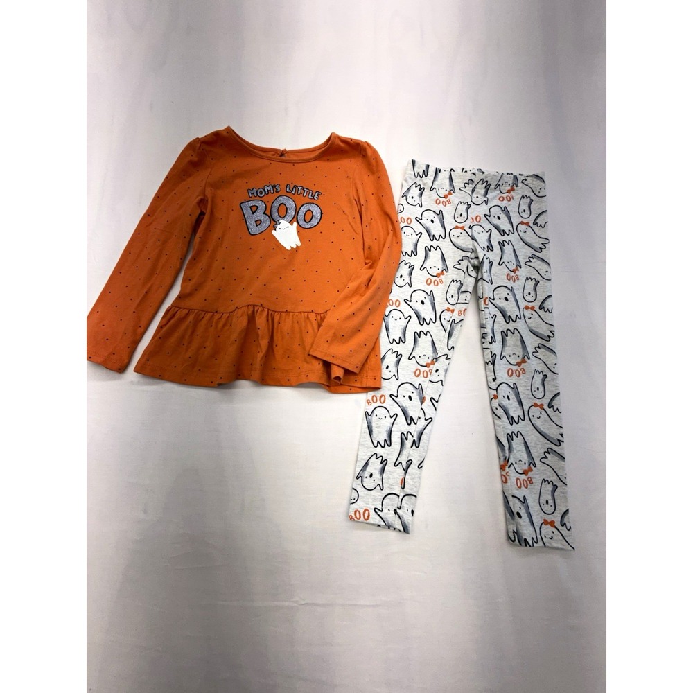 Carter's Girls 2pc Halloween Ghost Set Long Sleeve Shirt & Leggings 5T